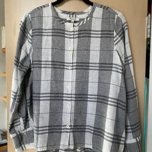 madewell grey plaid top